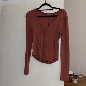 Long sleeve low cut shirt